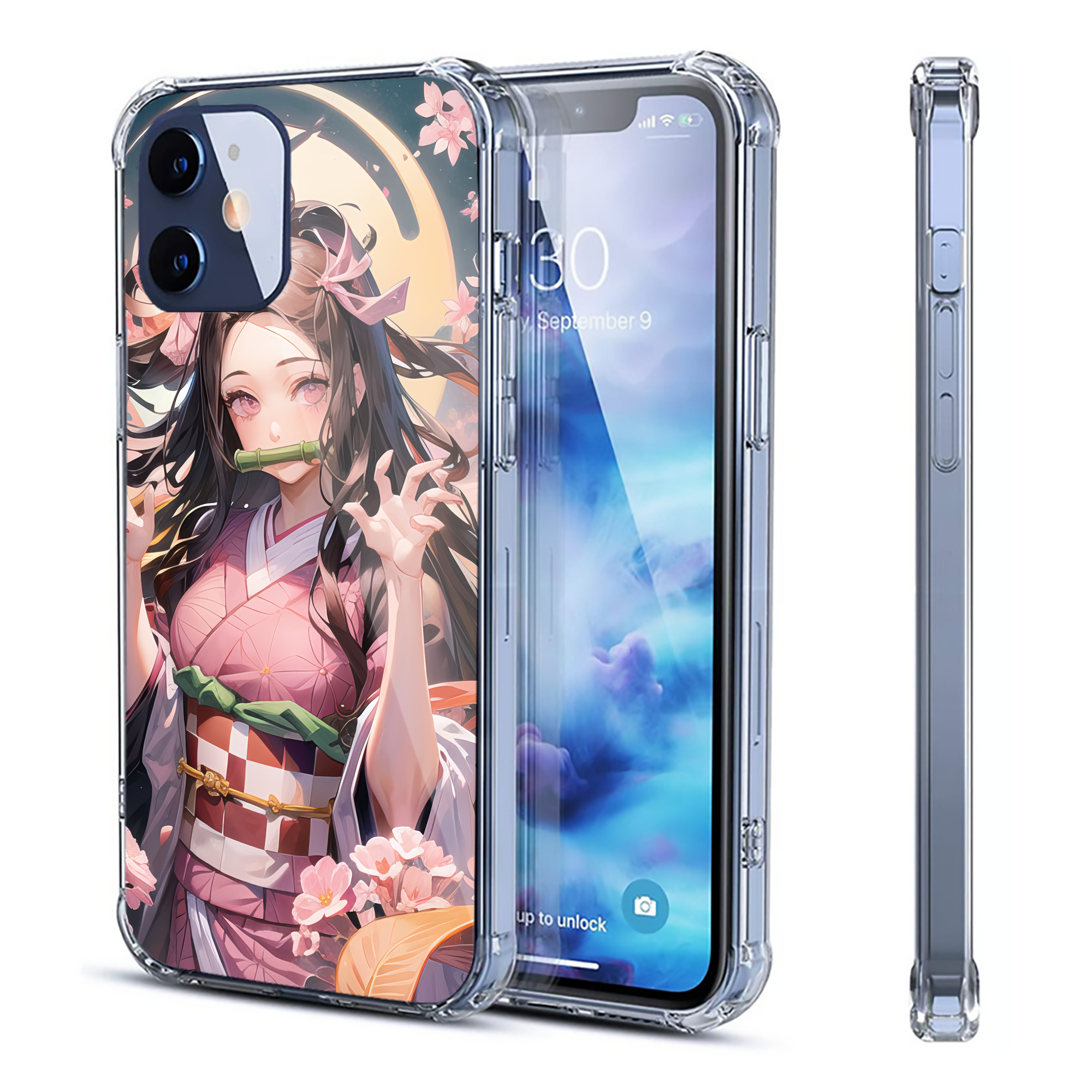 （画像用） 鬼滅の刃（きめつのやいば）竈門 禰󠄀豆子／かまど ねずこ Kamado Nezuko 【iPhone 12シリーズ対応】透明スマホケース（クリアソフトケース）
